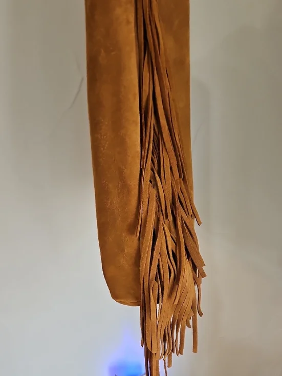 NWT Divina Firenza Caramel Italian Suede Fringe Shoulder Bag Made In Italy - Picture 7 of 11
